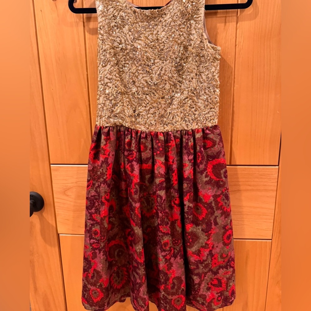 Wren gold sequined dress by ANTHROPOLOGIE
